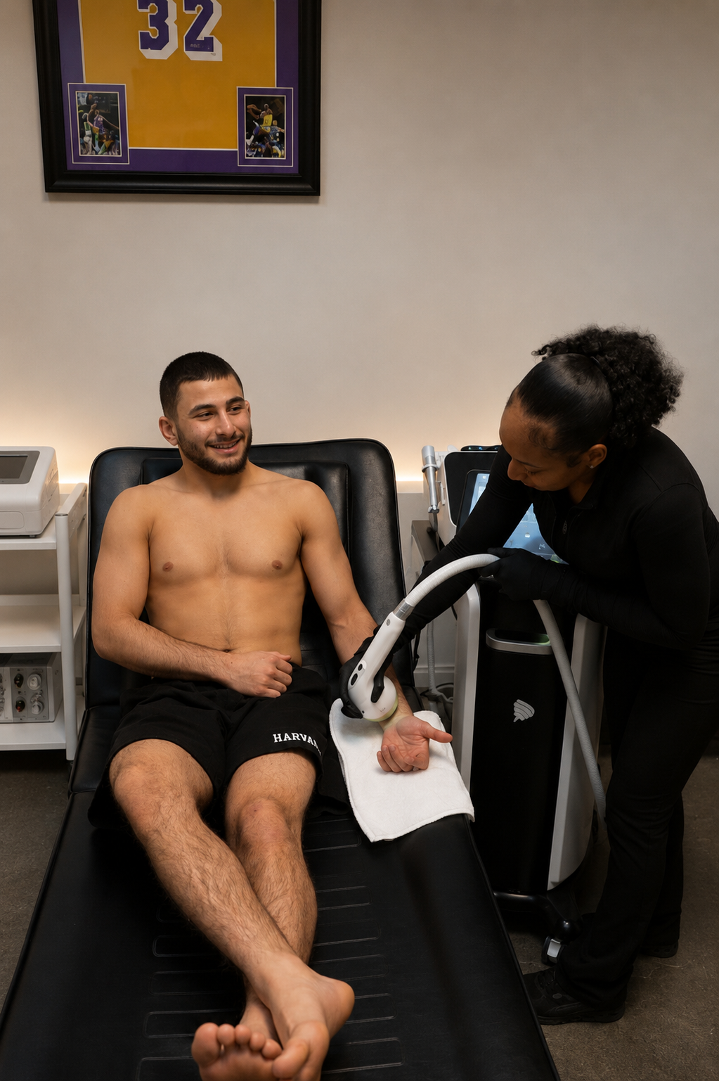 Shockwave therapy treatment at HackHaus LA